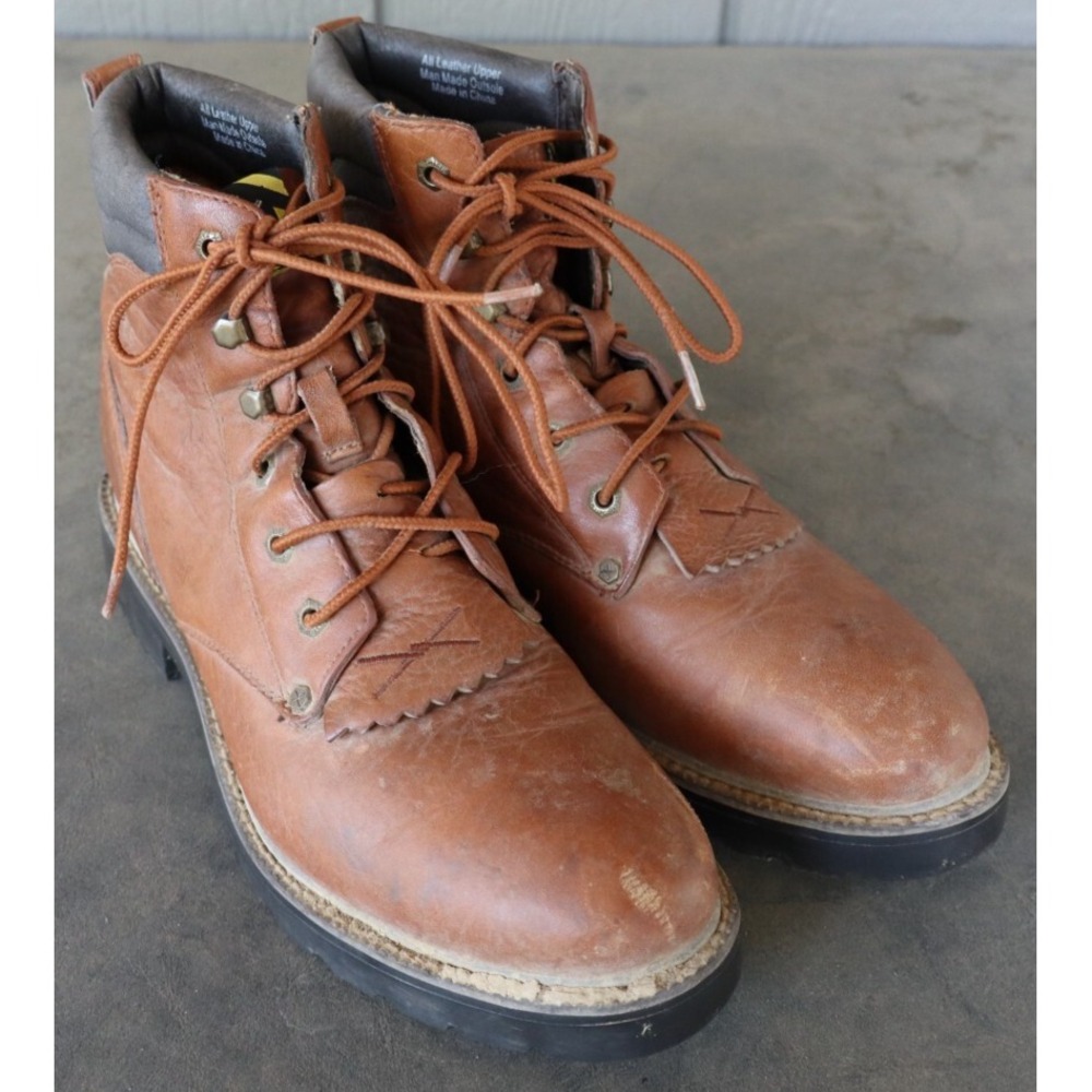 TWISTED X Brown Shoulder Steel Toe Laced‎ Work Boots Size 7 B WWL0001